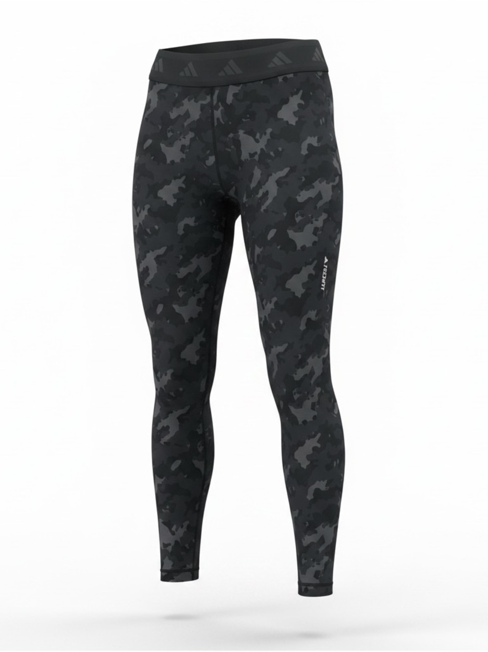 adidas Black and Gray Camo High-Rise Leggings